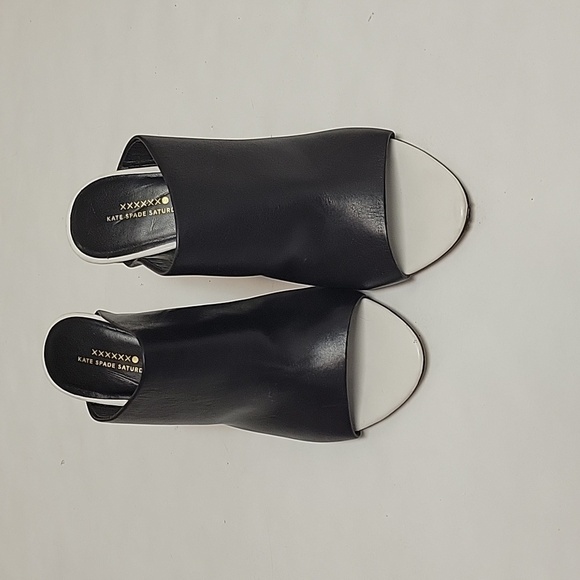Kate Spade Saturday black white mule sz 6.5 - Picture 2 of 6